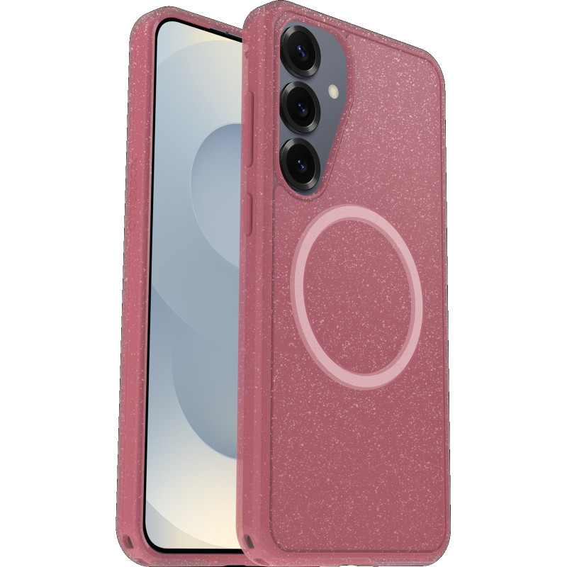 OtterBox Symmetry Clear Magnets Samsung Galaxy S25+ 5G (6.7') Case Foxberry (Pink) - (77-97599), DROP+ 3X Military Standard, 7 Y