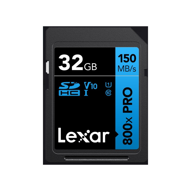 Lexar High-Performance 800x PRO 32GB SDHCâ¢ SDXCâ¢ UHS-I Card BLUE Series read speed up to 150MB/s shoot high-quality images a