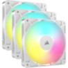 Corsair RS120 ARGB 120mm PWM Fans - Triple Pack - White: 72.8 CFM, 2100 RPM, 36 dBA, 0.4A, RGB lighting, Static Pressure, Magnet