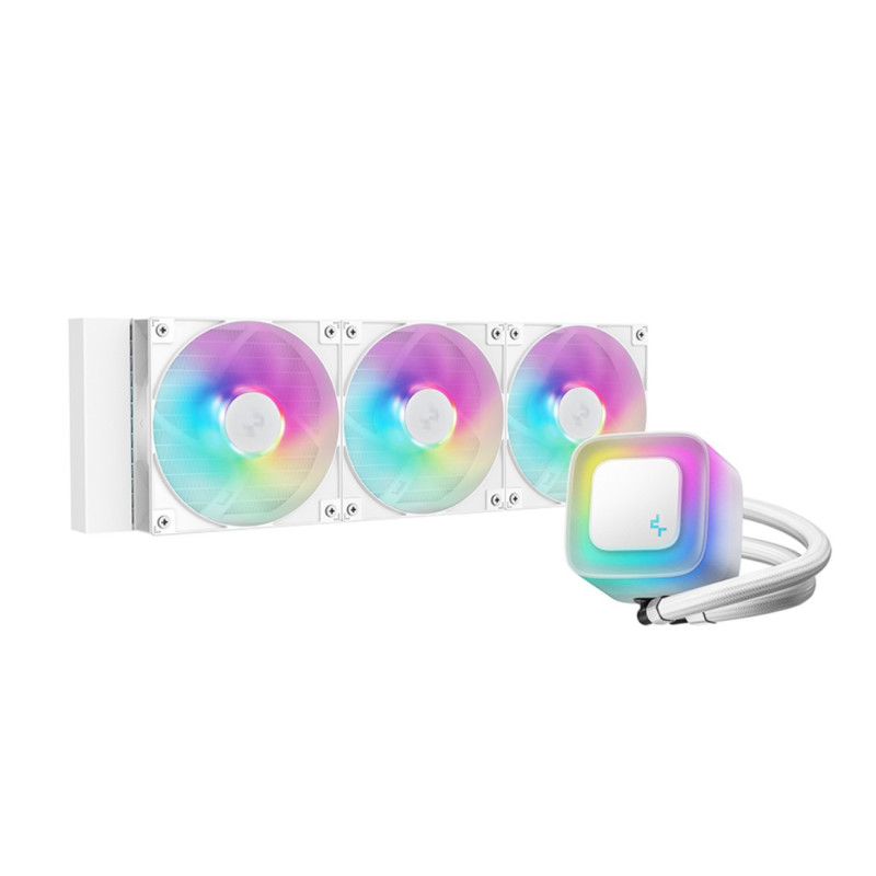 DeepCool LE360 WH V2 WhiteLiquid Cooler 360 mm 6th Gen Pump up to 3400 PWM, Hydro Bearing, IntelLGA1851/1700/1200/1151/1150/1155