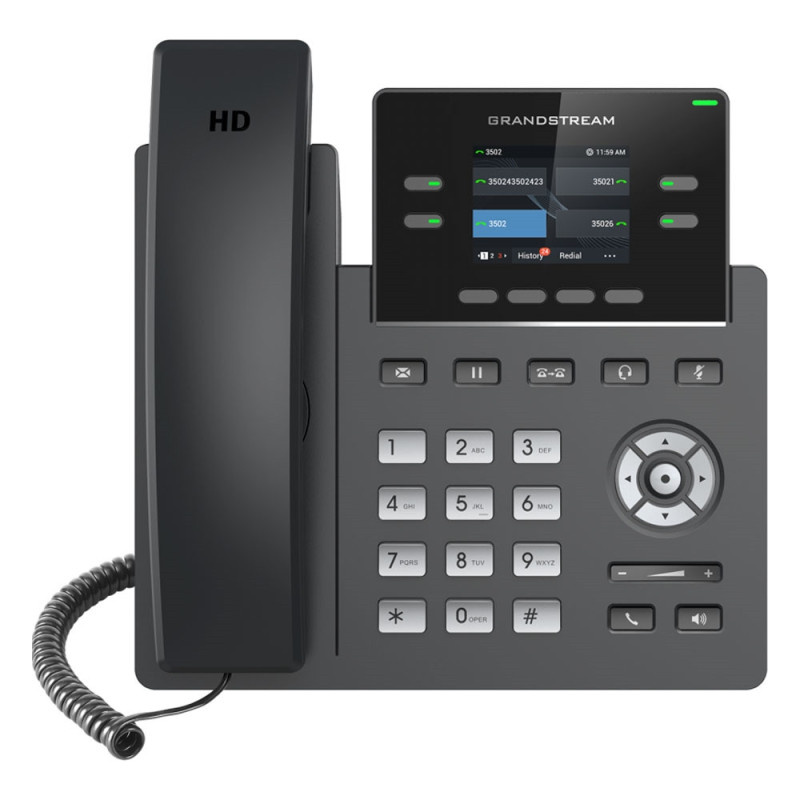*LS* Grandstream GRP2612G Carrier Grade 4 Lines, 4 SIP Accounts, 5-way audio conference,  2.4 inch Color LCD (320x240), HD Audio