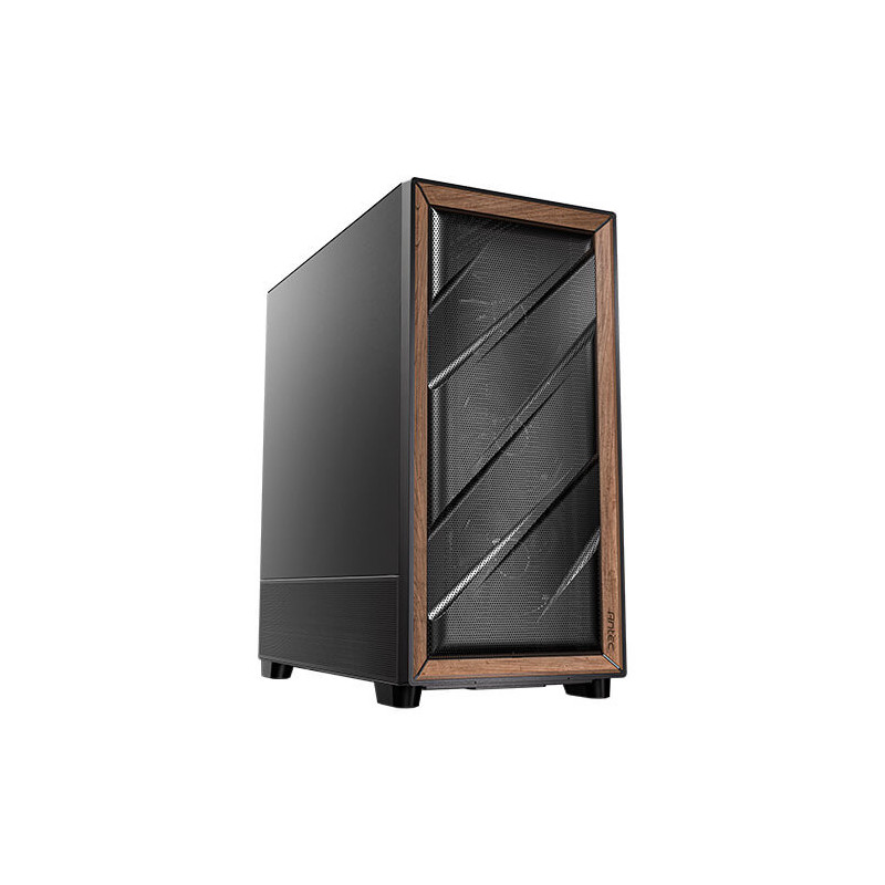 Antec Flux SE ATX, E-ATX, matx, Walnut Wood Trim Solid Side Panel, 5 x PWM Fans, Multi-Direction Vent design, Removable Top Cool