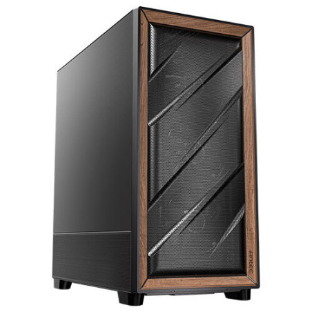 Antec Flux SE ATX, E-ATX, matx, Walnut Wood Trim Solid Side Panel, 5 x PWM Fans, Multi-Direction Vent design, Removable Top Cool