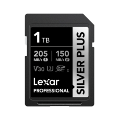 Lexar Professional SILVER PLUS 1TB SDXCâ¢ UHS-I Card speeds of up to 205MB/s and 150MB/s and supports seamless recording of FUL