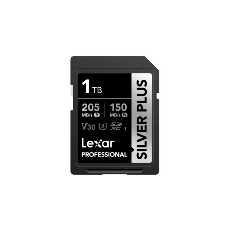 Lexar Professional SILVER PLUS 1TB SDXCâ¢ UHS-I Card speeds of up to 205MB/s and 150MB/s and supports seamless recording of FUL
