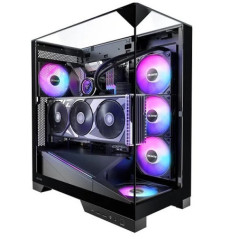 OKINOS AQ93 3-Sided Pannoramic ViewTempered Glass ,ATX USB-C, Pre-Installed 2Ã120mm ARGB PWM Fan, Mid Tower Case