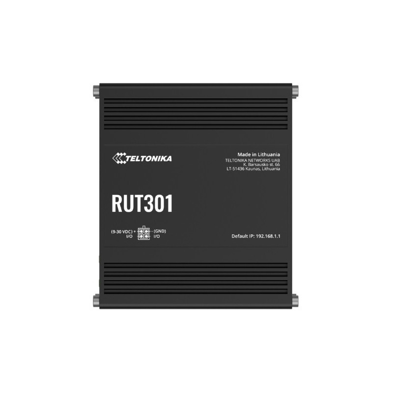 Teltonika RUT301 Industrial Ethernet Router, Rugged Industrial Ethernet Router, 5 Ethernet Ports, 2 Configurable Digital Inputs/