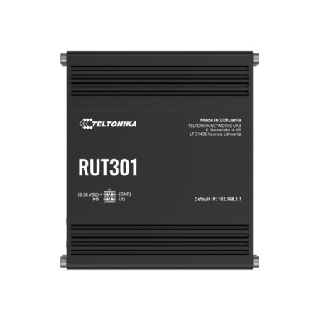 Teltonika RUT301 Industrial Ethernet Router, Rugged Industrial Ethernet Router, 5 Ethernet Ports, 2 Configurable Digital Inputs/
