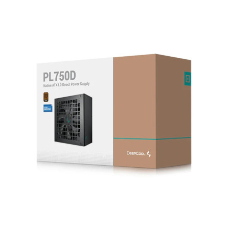 DeepCool PL750D 750W 80+ Bronze Certified Non-Modular ATX Power Supply(Direct Cable), 120mm Fan, DC to DC, ATX3.1, 100,000 MTBF,