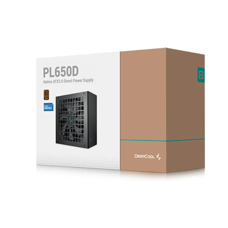 DeepCool PL650D 650W 80+ Bronze Certified Non-Modular ATX Power Supply(Direct Cable), 120mm Fan, DC to DC, ATX3.1, 100,000 MTBF,
