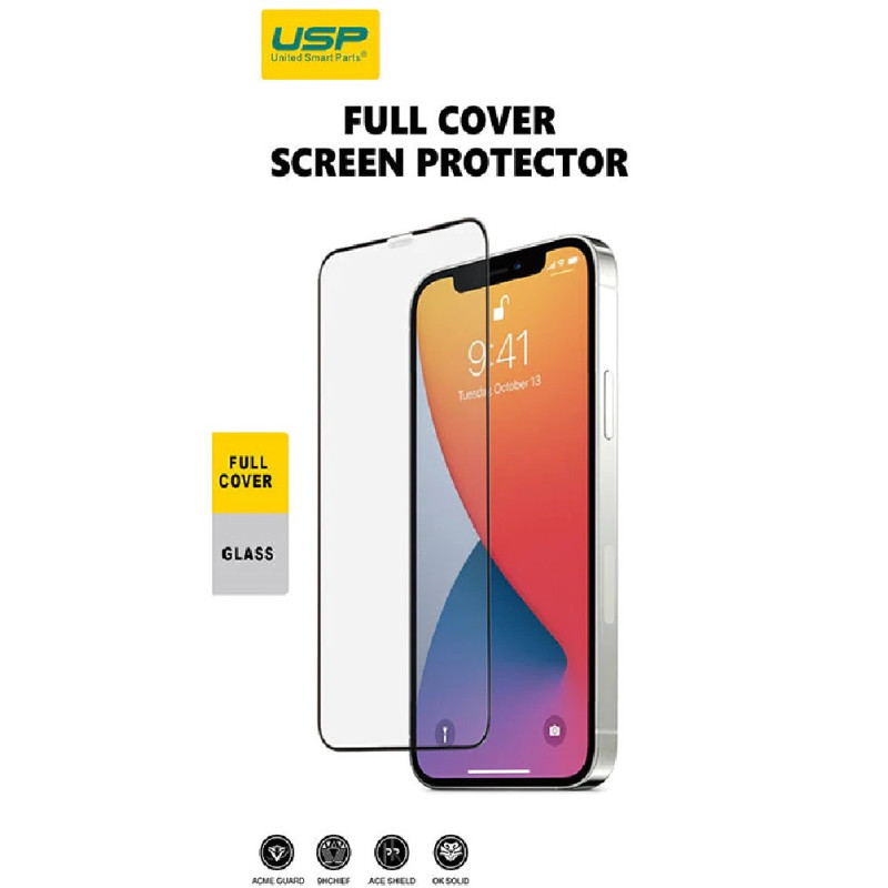 USP Apple iPhone 16e/ iPhone 14 / iPhone 13 / iPhone 13 Pro Tempered Glass Screen Protector : Full Coverage, 9H Hardness, Bubble