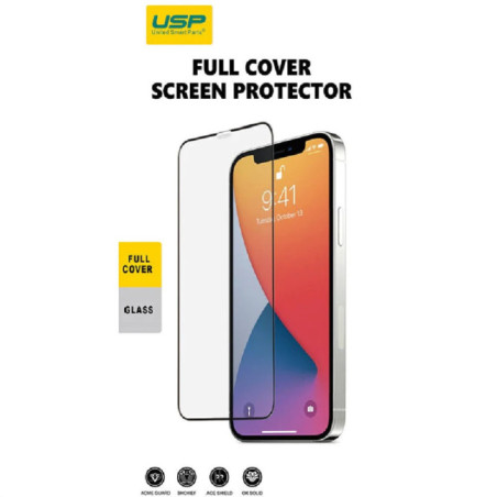 USP Apple iPhone 16e/ iPhone 14 / iPhone 13 / iPhone 13 Pro Tempered Glass Screen Protector : Full Coverage, 9H Hardness, Bubble