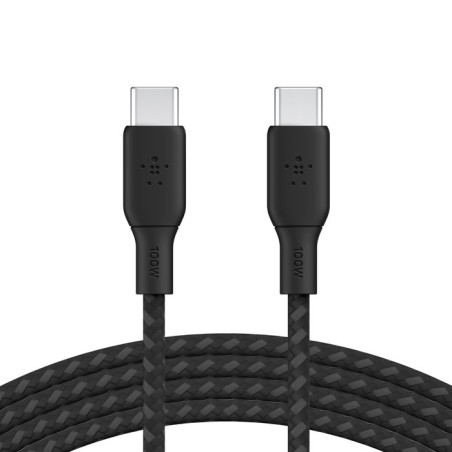 100w USB-C to USB-C Braided Cable 3M Bla