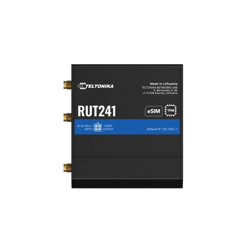 Teltonika RUT241 eSIMâ¢ Industrial 4G Router,Global Version, Instant LTE Failover, Compact and Powerful Industrial 4G LTE Route