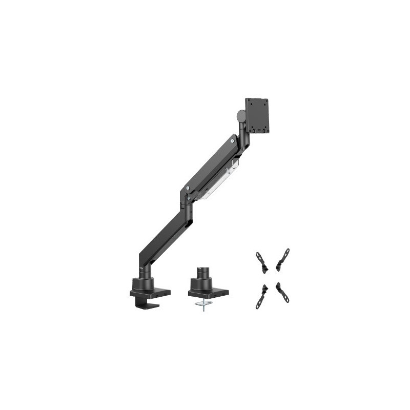Brateck LDT80-C012 SUPER HEAVY-DUTY GAS SPRING MONITOR ARM For most 17'~57' Monitors, Fit Curved Monitor, Matte Black