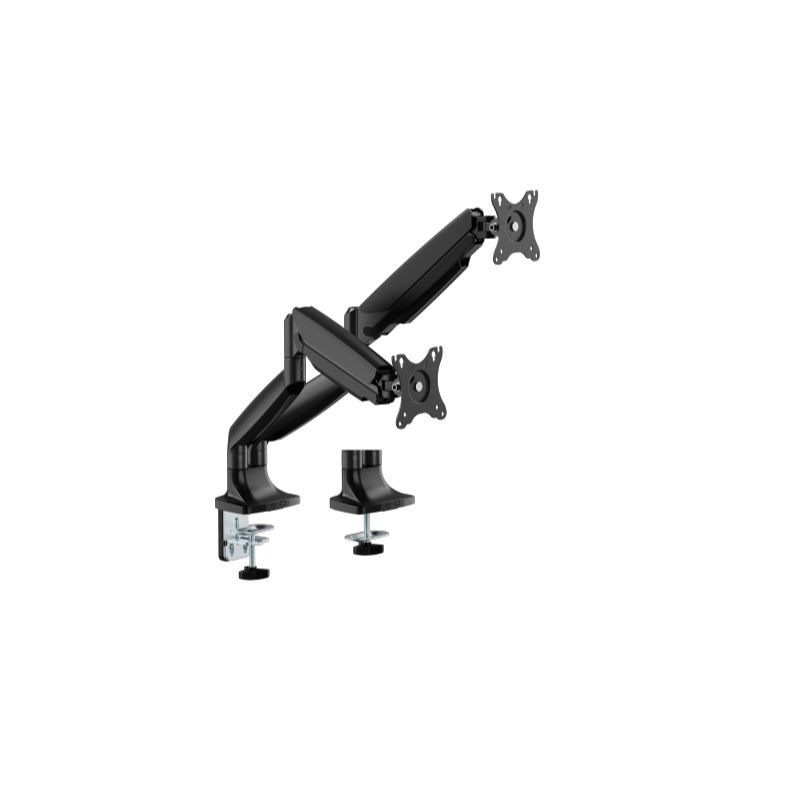 Brateck LDT82-C024-BK DUAL SCREEN HEAVY-DUTY GAS SPRING MONITOR ARM For most 17'~35' Monitors, Matte Black