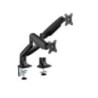 Brateck LDT82-C024-BK DUAL SCREEN HEAVY-DUTY GAS SPRING MONITOR ARM For most 17'~35' Monitors, Matte Black