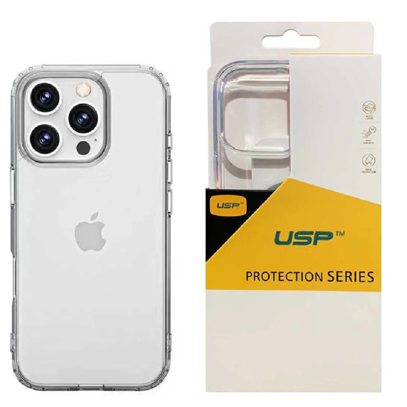 USP Apple iPhone 16 Pro Max (6.9') Clear Rock Shockproof Case - Ultra-Thin, Lightweight, Non-Slip, Multi-Layer, Strong And Durab