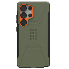 UAG Civilian Magnetic Samsung Galaxy S25 Ultra 5G (6.9') Rugged Case - Olive Drab/Orange (214473117297), 20ft. Drop Protection (