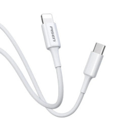 Pisen Mr White Lightning to USB-C PD Fast Charge Cable (2M) White - 3A, Support Data Sync, Durable, Easy to insert, Apple iPhone