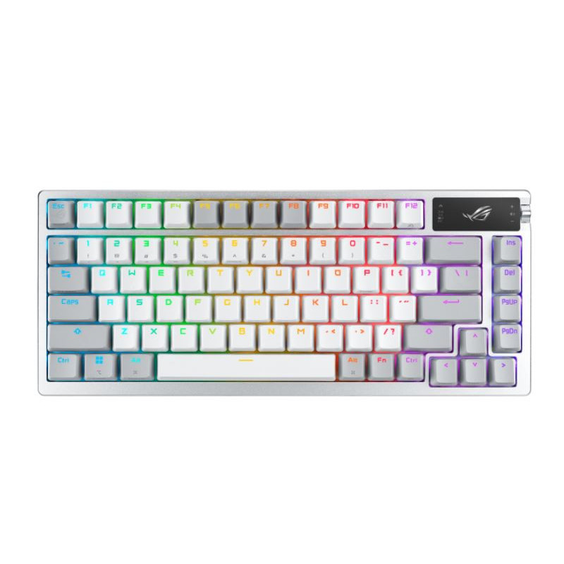 ASUS ROG AZOTH/US/PBT/WHT  (Snow Switch) Gaming Keyboard, OLED Display, NX Snow Switch, 75 Keys, Tri-mode Connection, White, Qui