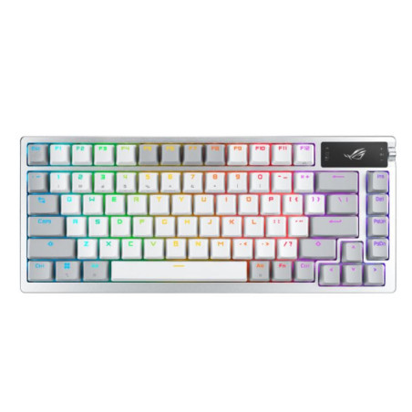 ASUS ROG AZOTH/US/PBT/WHT  (Snow Switch) Gaming Keyboard, OLED Display, NX Snow Switch, 75 Keys, Tri-mode Connection, White, Qui