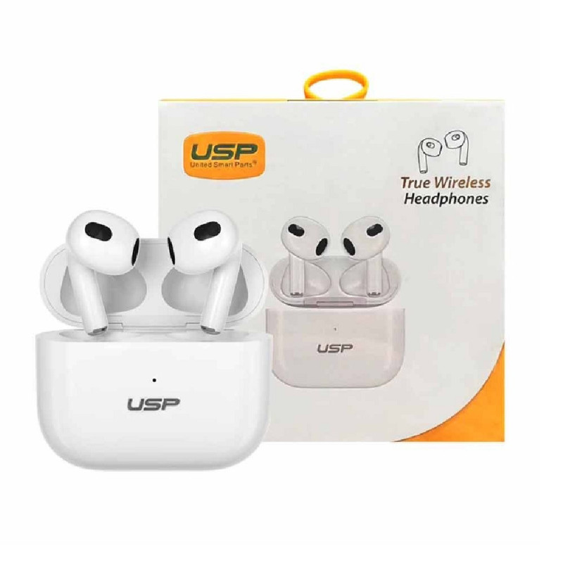 USP True Wireless Earphones/Headphones White BT241 - Smart Touch Controls, Noise Isolation, Ergonomic Fit, Bluetooth v5.0, 240 m