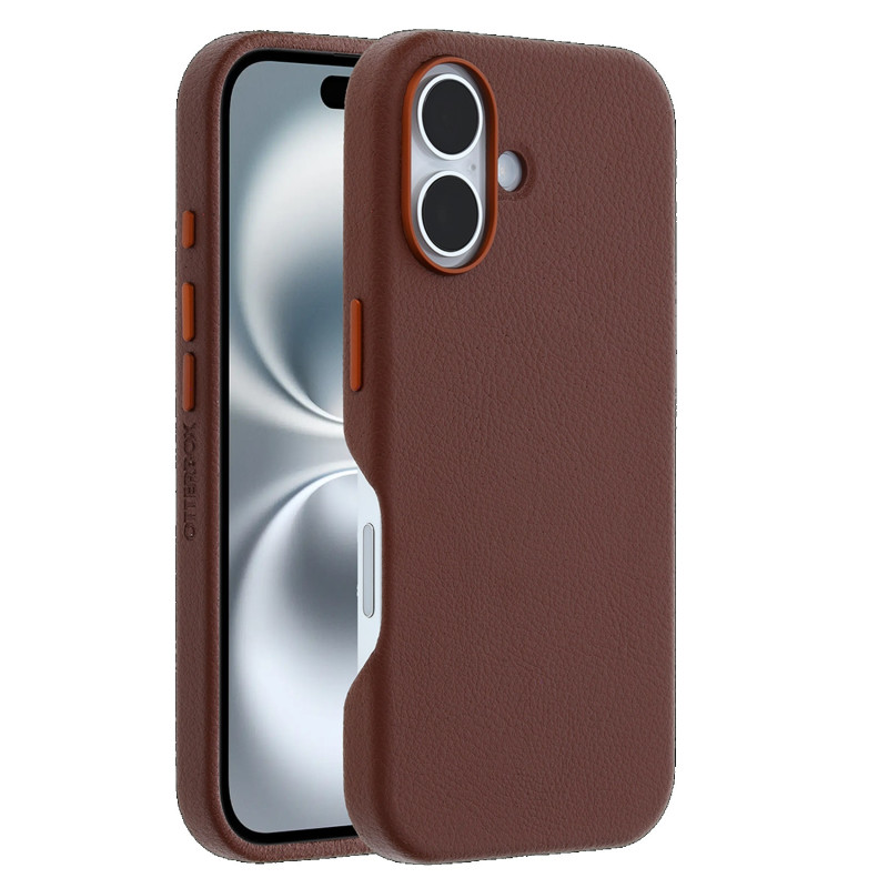 OtterBox Symmetry MagSafe Cactus Leather Apple iPhone 16 Plus (6.7') Case Brown - (77-96289), DROP+ 3X Military Standard, 7 Year