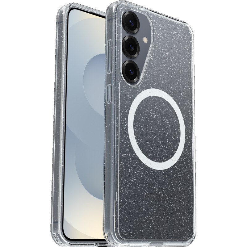 OtterBox Symmetry Clear Magnets Samsung Galaxy S25+ 5G (6.7') Case Stardust 3.0 (Clear) - (77-97468), DROP+3X Military Standard,