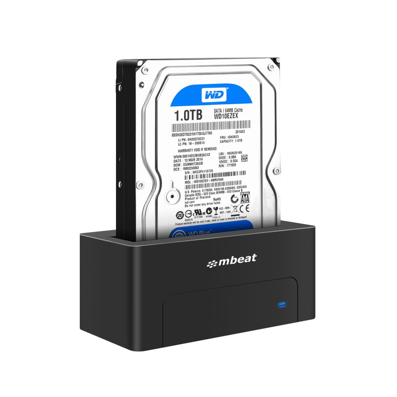 mbeatÂ® D1 USB 3.0 3.5' & 2.5' SATA HDD Docking Station - Black Product Weight: 250g HDD Capacity: Max. 20TB Data Speed: Max. 5G