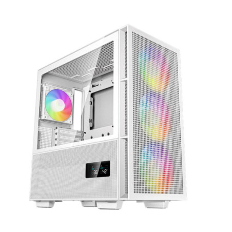 DeepCool CH560 DIGITAL White High Airflow Mid-Tower ATX Case, Digital Status Display, Magnetic Hybrid Mesh,Tempered Glass, 3 Pre