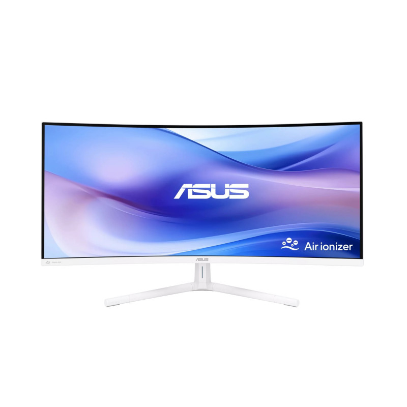 ASUS VU34WCIP-W 34' Eye Care Monitor, WQHD (3440x1440), 1500R Curvature, Frameless, 100Hz, Air Ionizer, SmoothMotion, Eye Care P