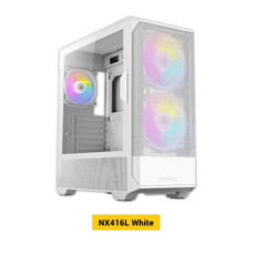 Antec NX416 Mesh White ATX. USB-C x1, USB 3.0 x. 2x ARGB 160mm + 1x ARGB 120mm Fans. LED & PWM Controller. SSD Storage, Cable Ro
