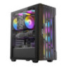 OKINOS Cypress P5 ARGB Oak Wood Trim ATX, 4x120mm ARGB Non-PWM Fans Pre-Installed,Type-C,Tempered Glass Side Panel,Black Mid-Tow