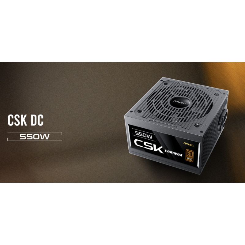 Antec CSK550DC 80+ Bronze 2x PCIE 5.1, Continuous Power, DC to DC, Flat Cables, 5Yrs Warranty. CircuitShield, Thermal,Reliable V