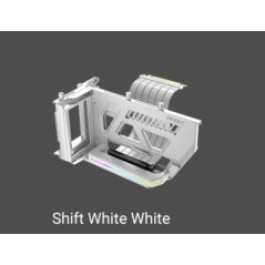 Antec RGB Adjustable Shift PCI Vertical GPU Bracket PCI-E 4.0 Riser Cable white (190mm) for 4090 & 7900 XTX Cards. E-ATX, ATX, C