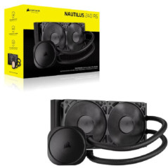 Corsair NAUTILUS 240 RS Liquid CPU Cooler, Aluminum Rad, Copper Cold Plate, PWM Fan Control, 2100 RPM, 240mm rad, 400mm Tubing, 