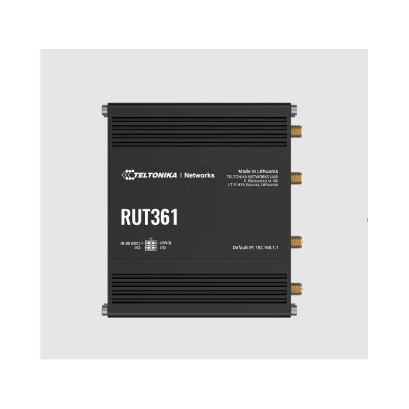 Teltonika RUT361 Industrial Cellular Router, Compact and Powerful Industrial 4G LTE Cat 6 Router/Firewall, Rugged Aluminium Hous