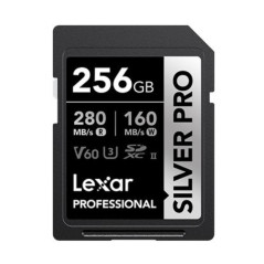Lexar Professional SILVER PRO 256GB SDXCâ¢ UHS-II Card 256GBâC10,  UHS-II(U3), V60, Silver Pro,  up to 280MB/s read, 160MB/s 