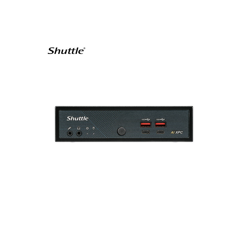 Shuttle AI XPC, Intel Â® Meteor Lake Core Ultra 5 125H processor, 2x DDR5, 3x M.2 2280, 2x HDMI, 2x DP, 8x USB, 4x 2.5G LAN, 1x 