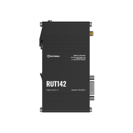 Teltonika RUT142 Industrial Router, Wi-Fi 4, RS232  for Serial Communication, Integrated DIN Rail Bracket, 3-Pin Power Connector