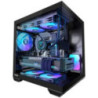 OKINOS Mirage 4 mATX ARGB Case, ARGB controller, 4x ARGB Fans. Ultimate thermal, Steel,2x USB3.0, 1x3.2 Gen2 USB-C, Black Tower 