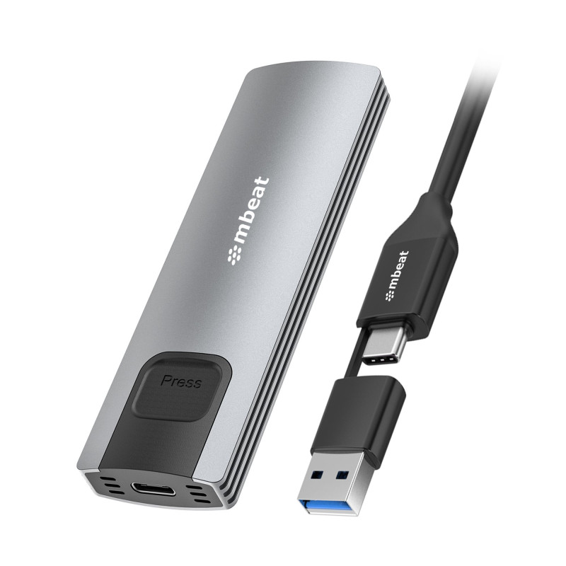 mbeatÂ® 10Gbps M.2 NVMe SATA SSD Enclosure  Easily install  Versatile Storage Options up to 4TB USB Connectivity with 2-in-1 Cab
