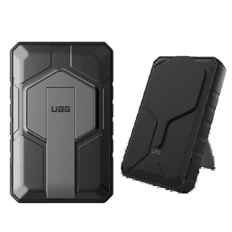 UAG Rugged Wireless Power Bank 10k mAh + Stand - Black/Grey (9B4411114030),20W USB-C, 10W Wireless, MagSafe compatible, 1 Year W