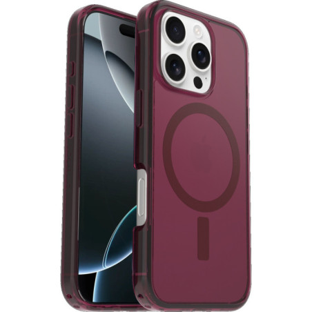 OtterBox Symmetry Clear MagSafe Apple iPhone 16 Pro (6.3') Case Foxberry (Pink) - (77-96410), DROP+ 3X Military Standard, Ultra-