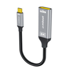 mbeatÂ® Tough Link 8K USB-C to DP Adapter - Space Grey USB-C (male) to DisplayPort (female) Up to 32.4Gbps (DisplayPort 1.4)