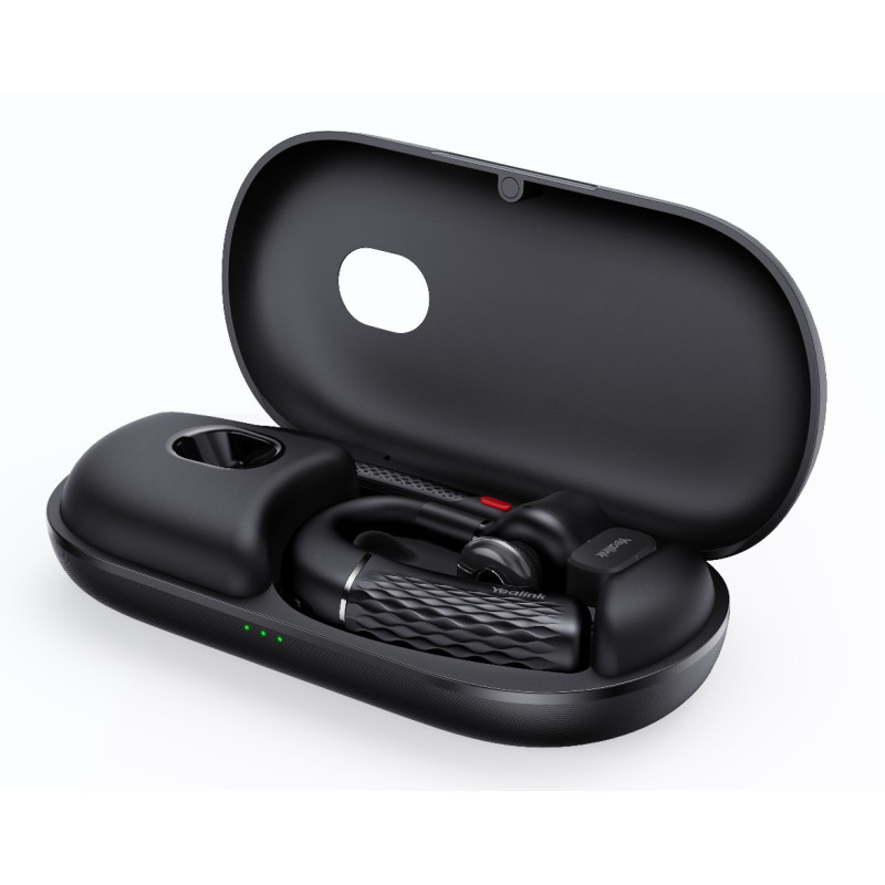 Yealink BH71 Pro USB-C&A Bluetooth Wireless Mono Headset, Carrying Case w/ Built-In Battery (+20hrs), USB-C to USB-A Cable, 10H 