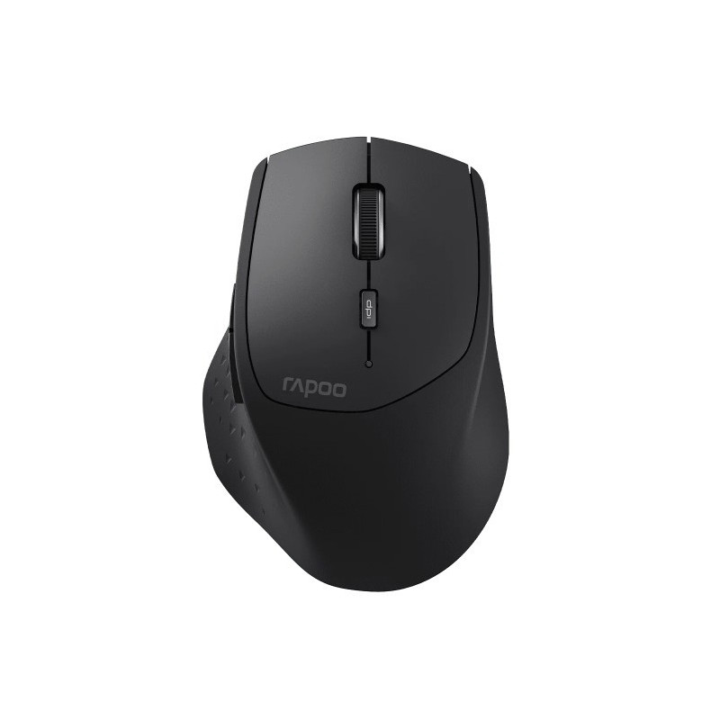 RAPOO MT550L Multi-Mode Wireless Ergonomic Optical Mouse -7 evels adjustable DPI, Smart Switch up to 5 devices, Ideal for Deskto