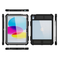 USP Apple iPad (11.0') 11th Gen (A16)/iPad 10th Gen (10.9') WaterProof Case Black-Support Smart Control Keyboard, 360Â° Rotation
