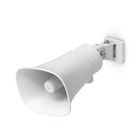 Ubiquiti AI Horn Speaker, White, All-weather PoE 120 dB Horn Speaker With Advanced AI Alert Functionality&Versatile Wall, Corner